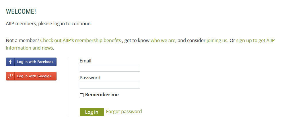 Sample:  login and password form