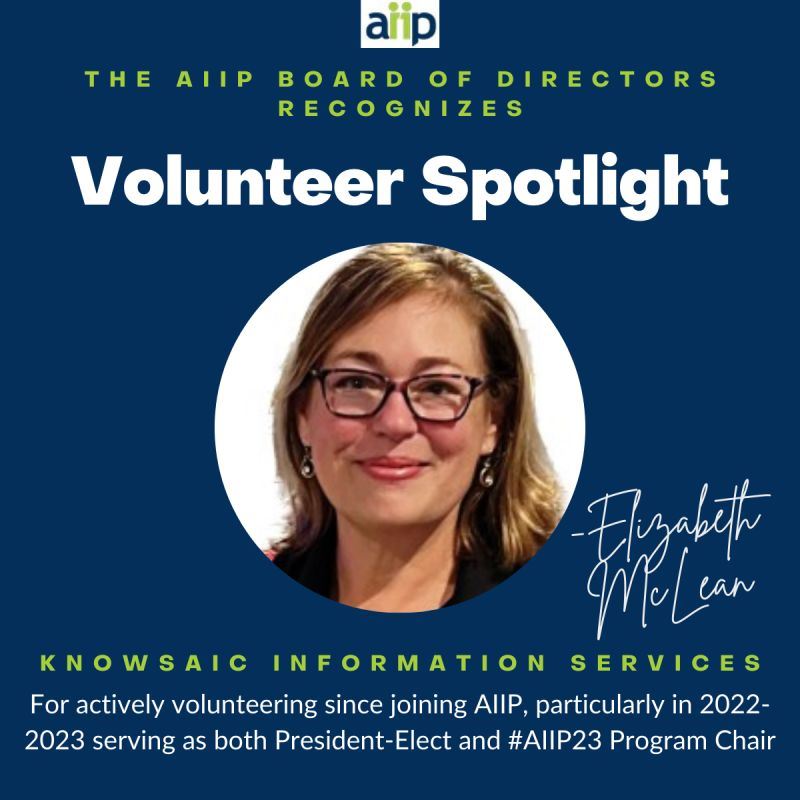 Volunteer spotlight:  Elizabeth McLean, Knowsaic Information Services